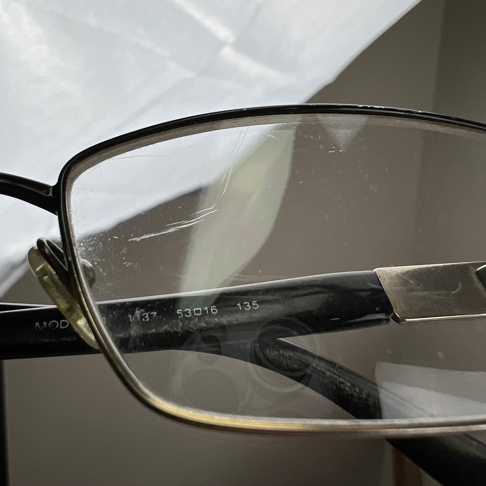 Versace 1137 Black Silver Rectangle Eyeglasses Fr… - image 4